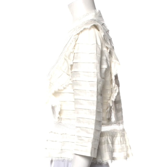 ZIMMERMANN Allia Pintuck High-Neck Crop Top Zimmermann Size 2 - Picture 10 of 12